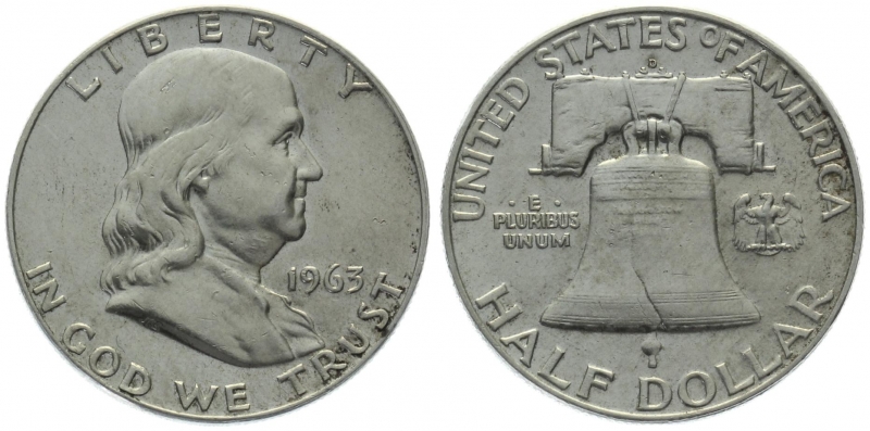 USA 1/2 Dollar 1963 D - Franklin